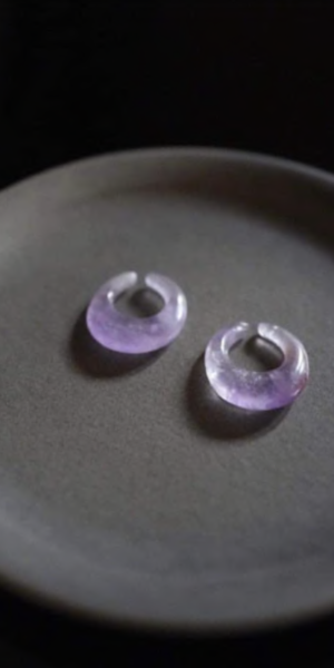 AMA - 2-piece ear cuff Amethyst