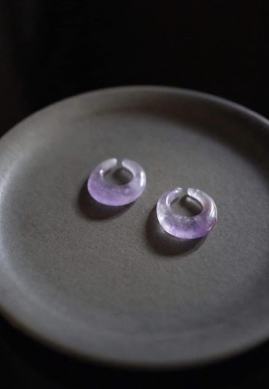 AMA - 2-piece ear cuff Amethyst