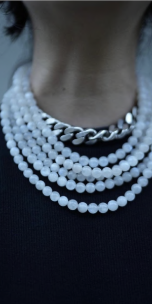 moon stone 5-strand necklace